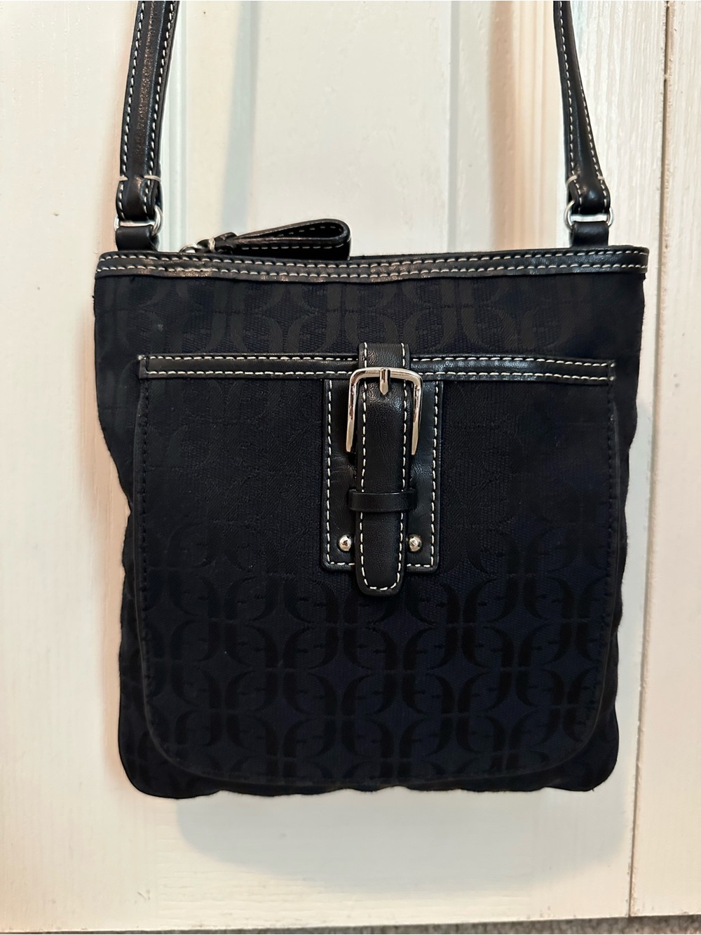Fossil Women's y2k Black Crossbody Bag with Buckle Detail